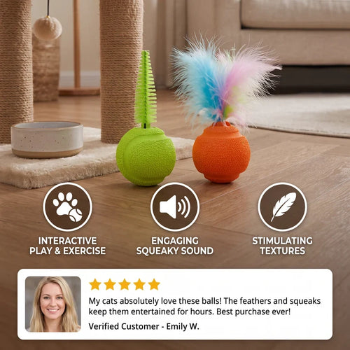 Aven 2-Pack Interactive Cat Balls